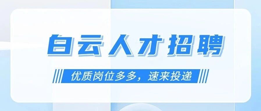 广东白云人才发展有限公司多岗位招聘